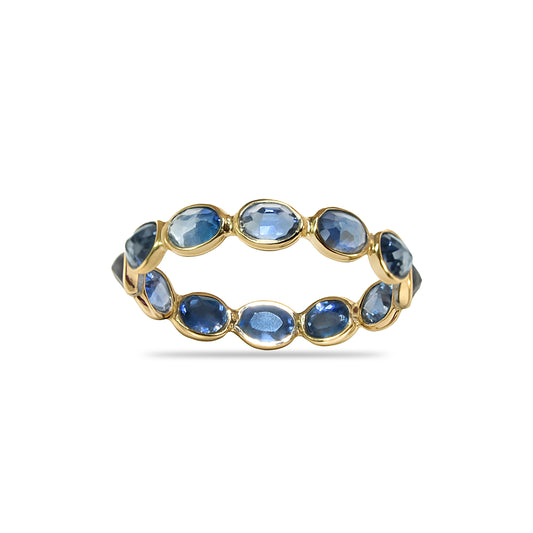 14k Sapphire Oval Bezel Ring