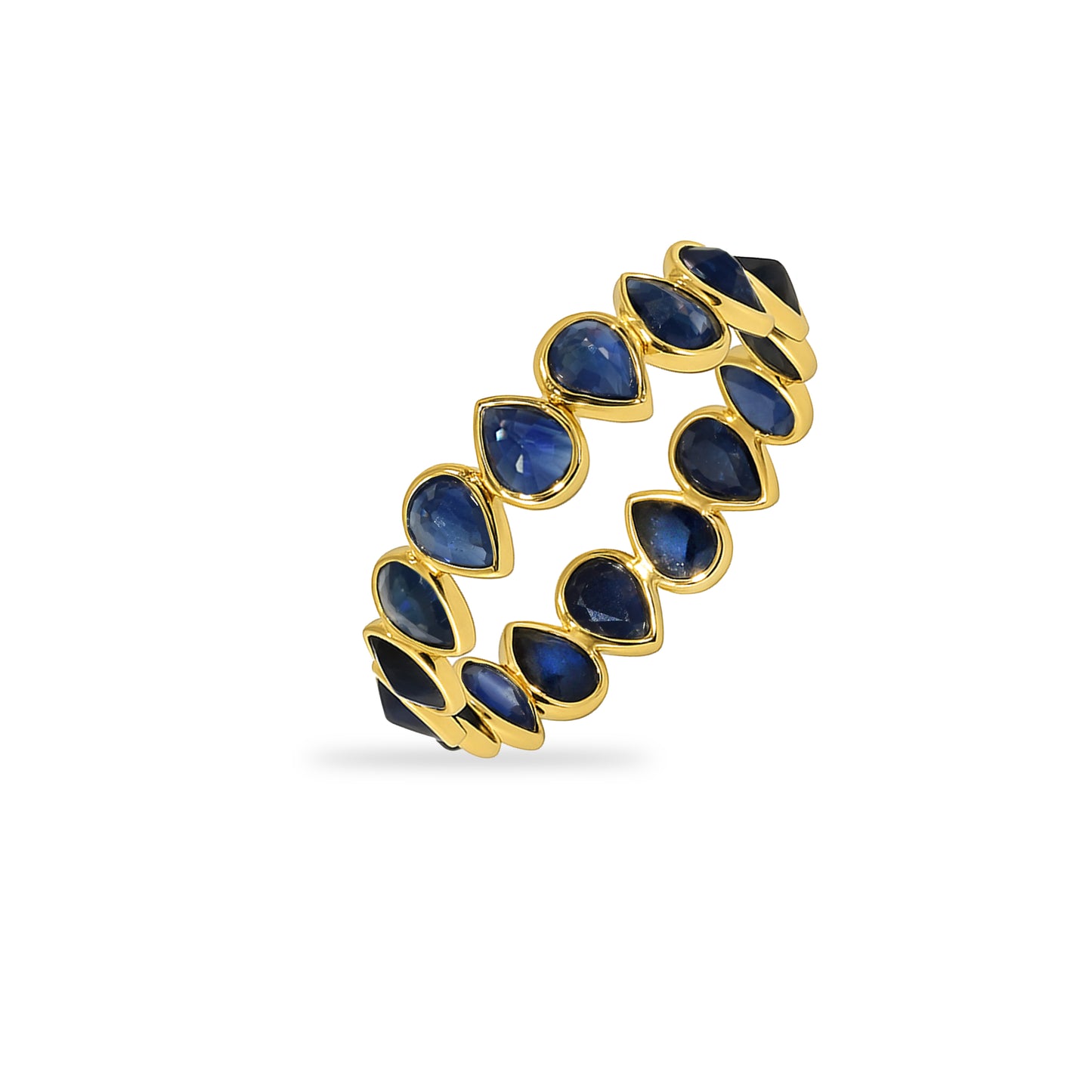 14k Sapphire Pear Bezel Ring