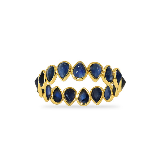 14k Sapphire Pear Bezel Ring