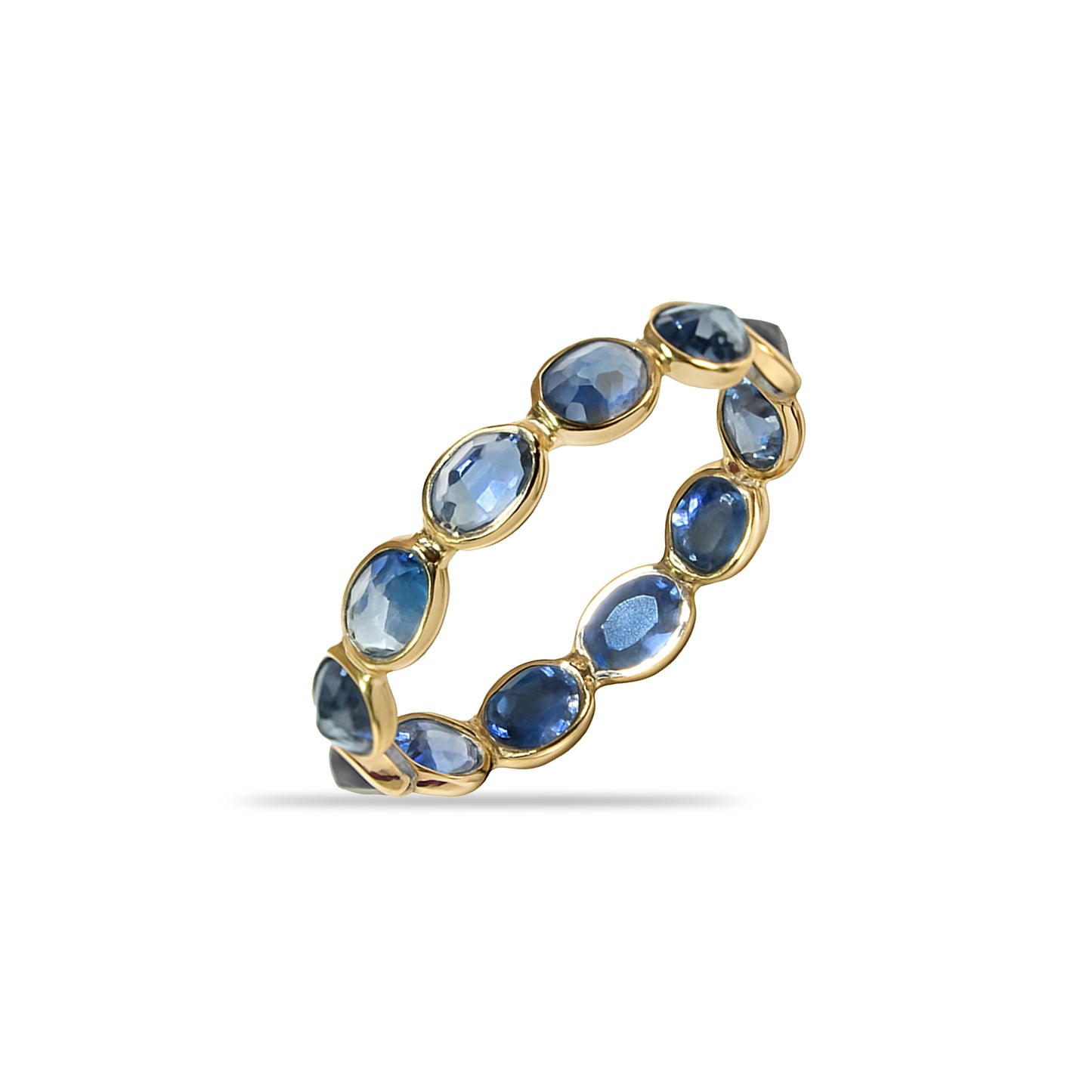 14k Sapphire Oval Bezel Ring