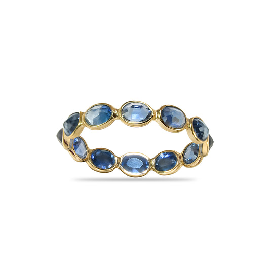 14k Sapphire Oval Bezel Ring