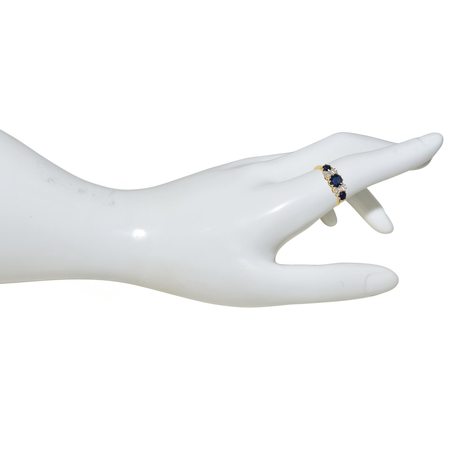 14k Sapphire Diamond Prong Multi Stone Ring