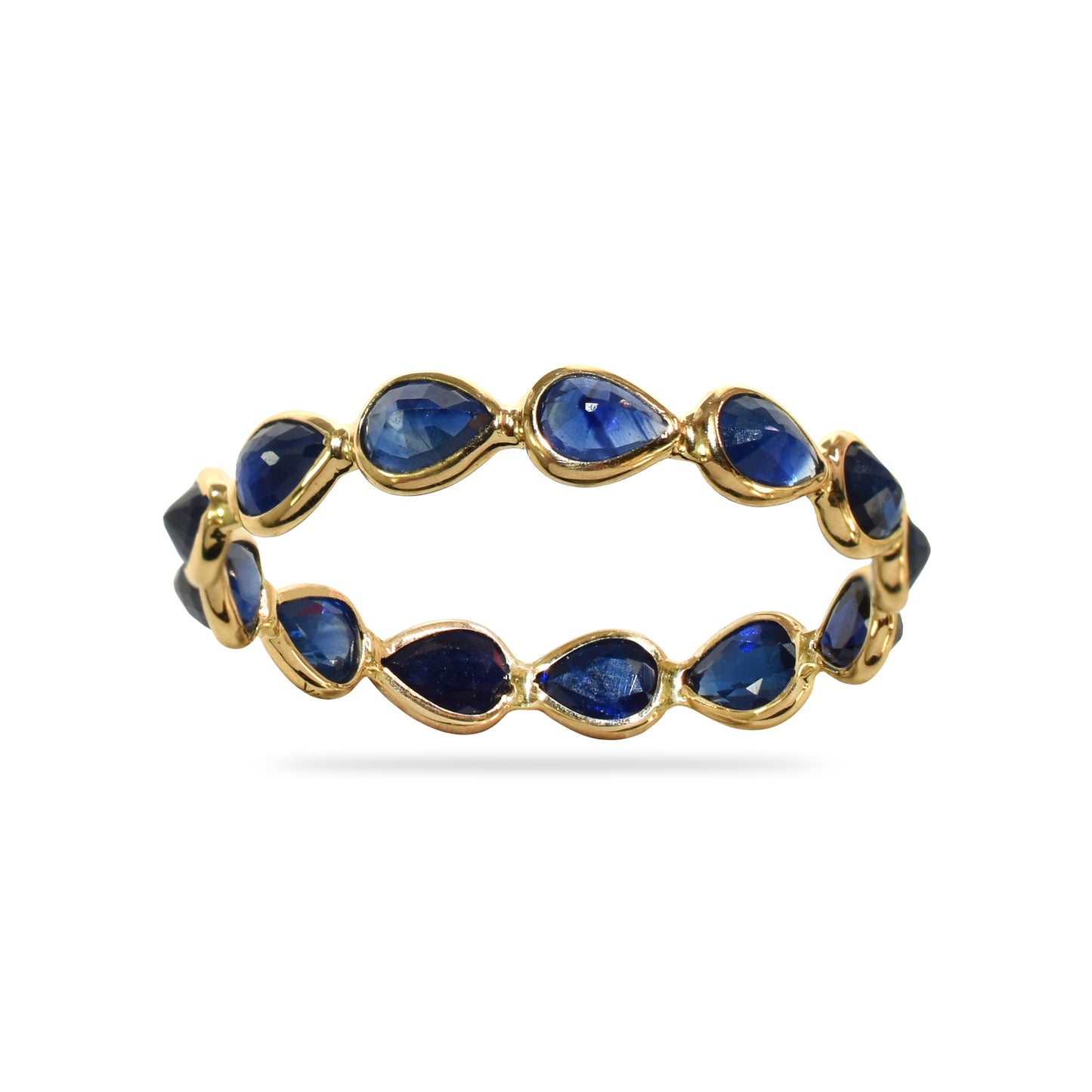 14k Sapphire Pear Bezel Ring