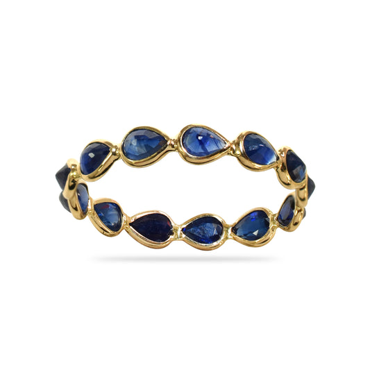 14k Sapphire Pear Bezel Ring
