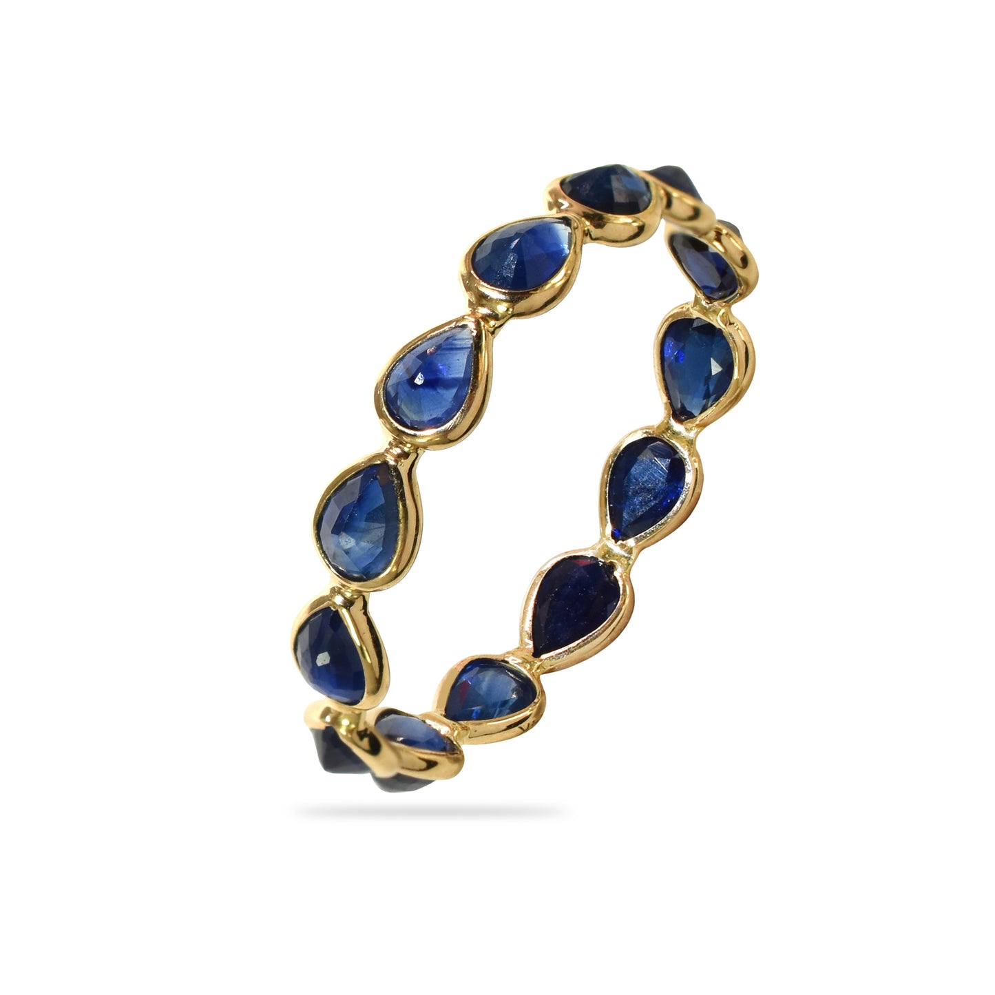 14k Sapphire Pear Bezel Ring