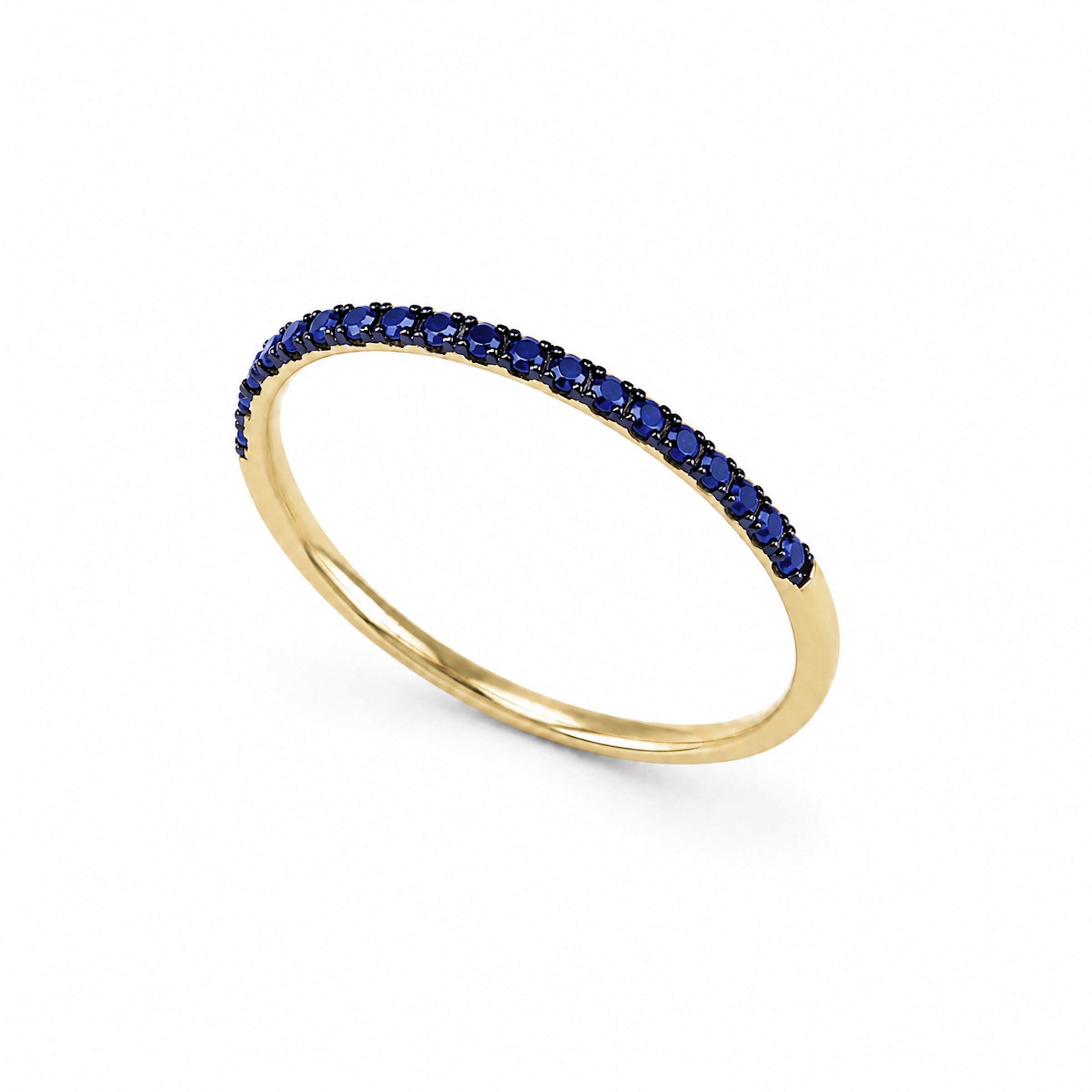 14k Stackable Band 20 Set Stones Ring