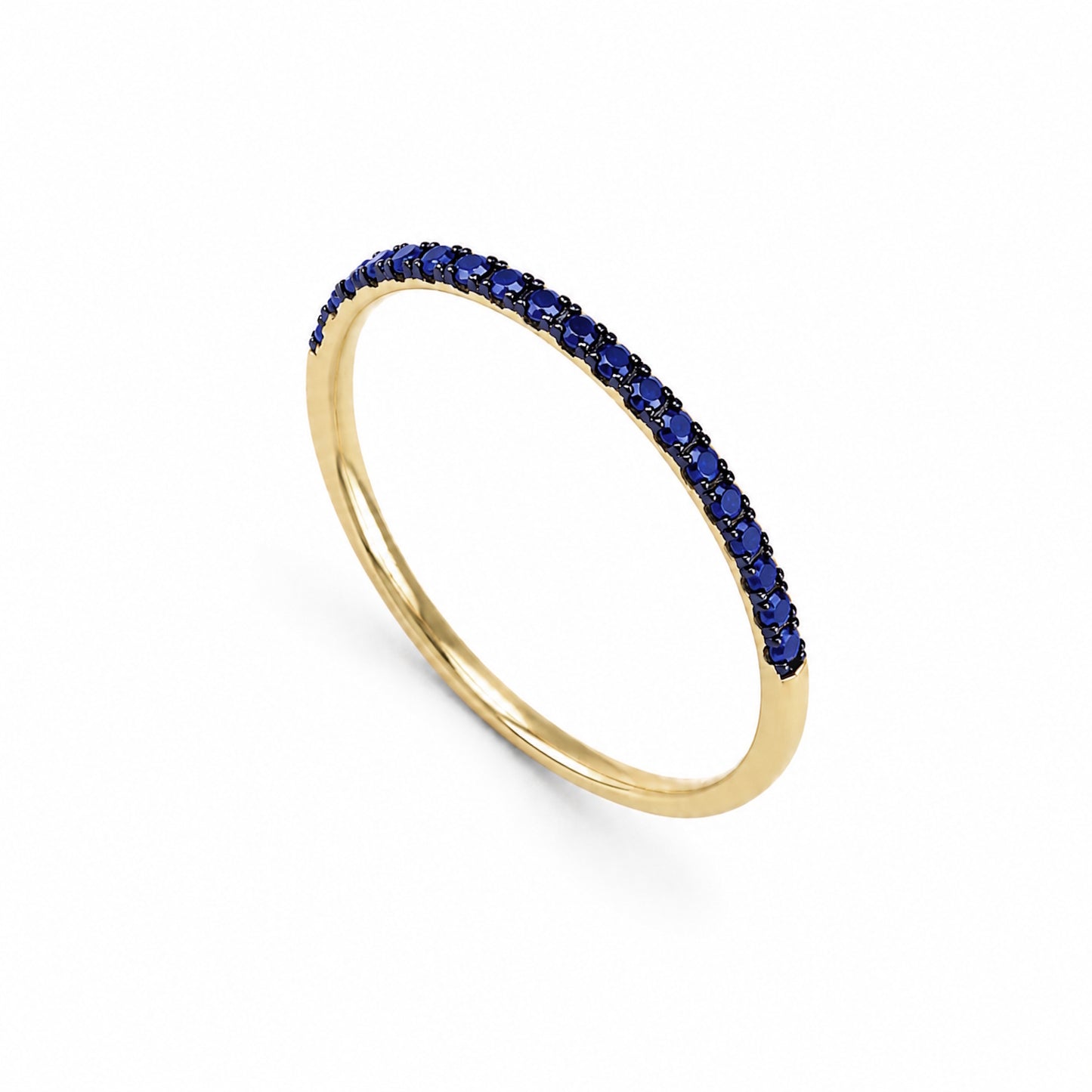 14k Stackable Band 20 Set Stones Ring