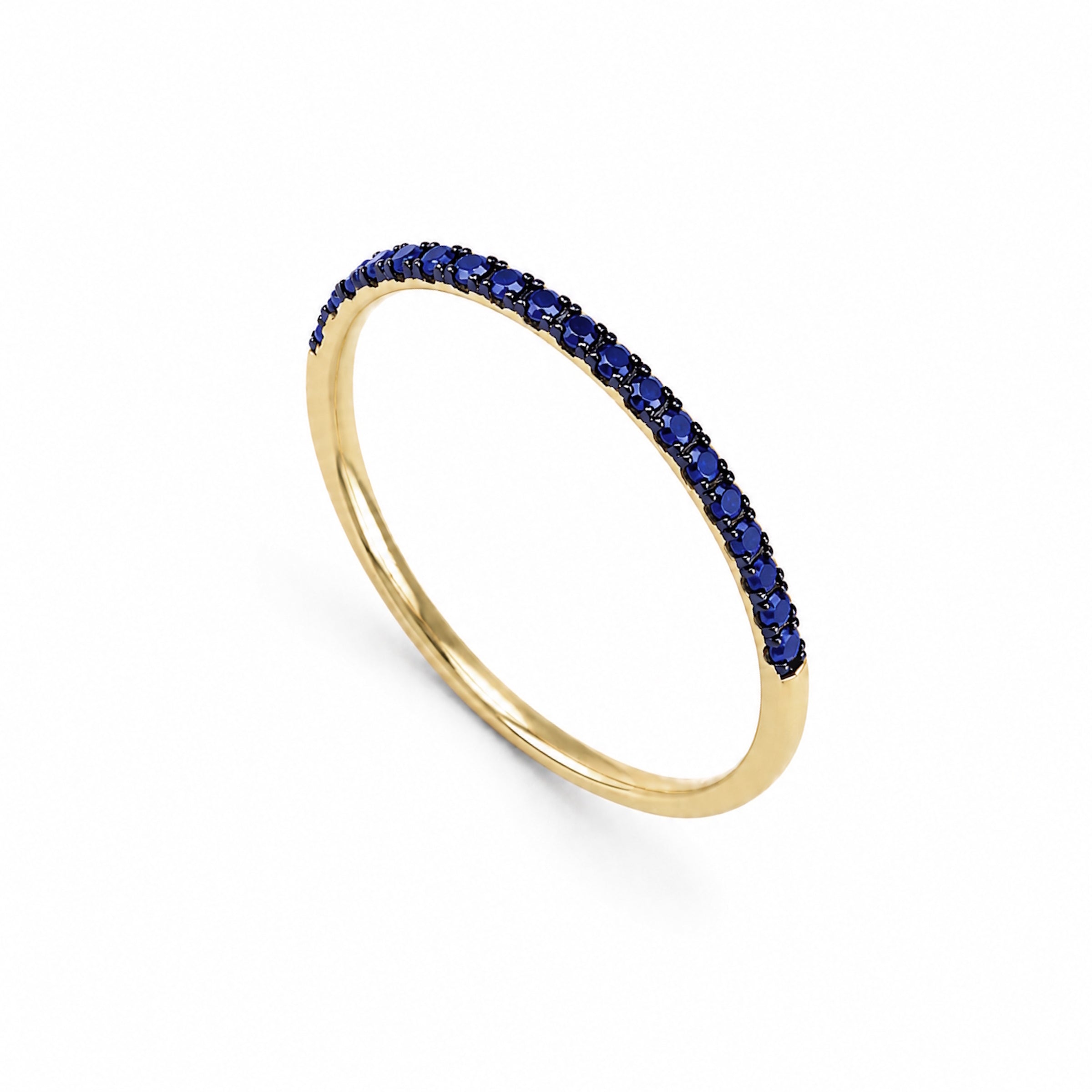 14k Stackable Band 20 Set Stones Ring