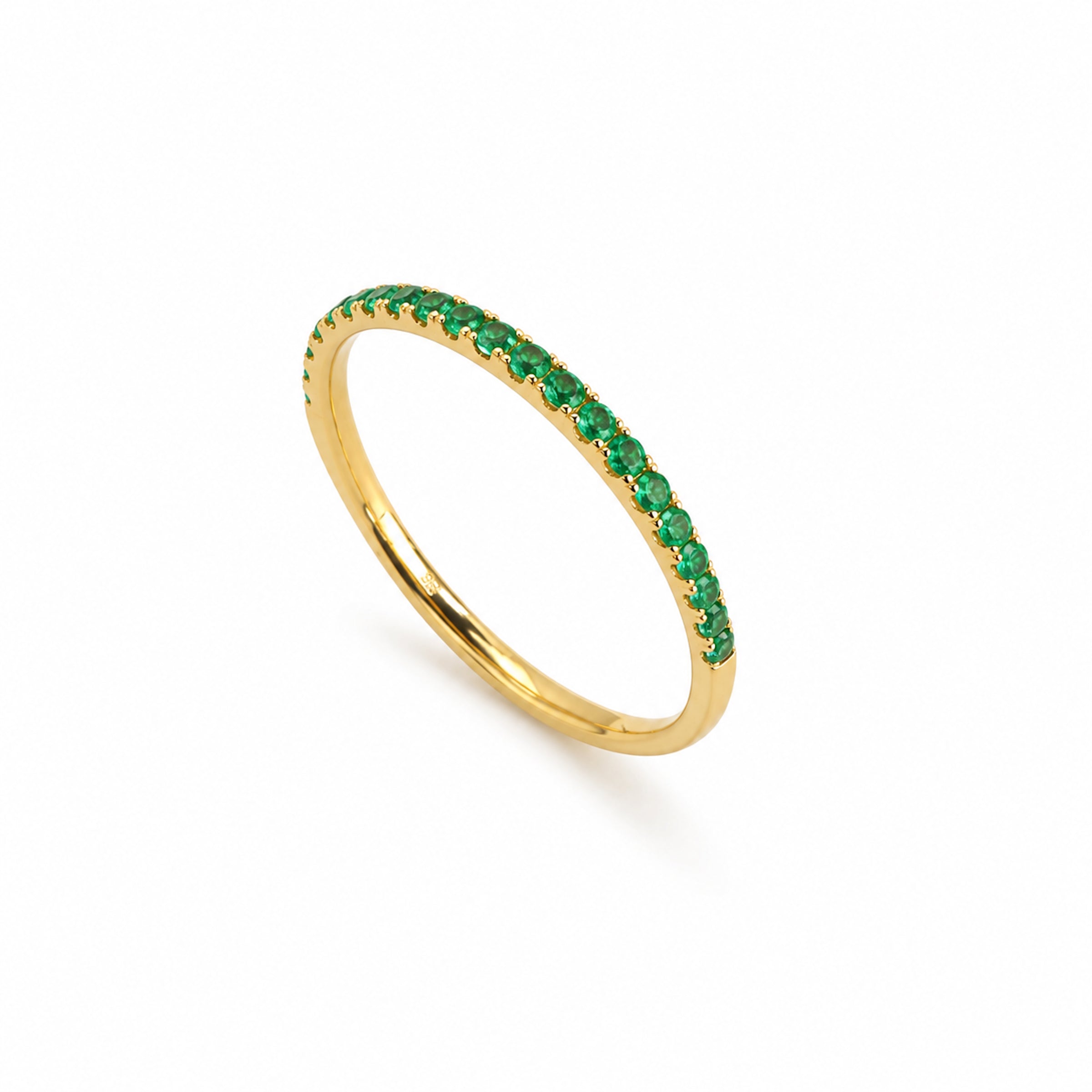14k Stackable Band 20 Set Stones Ring