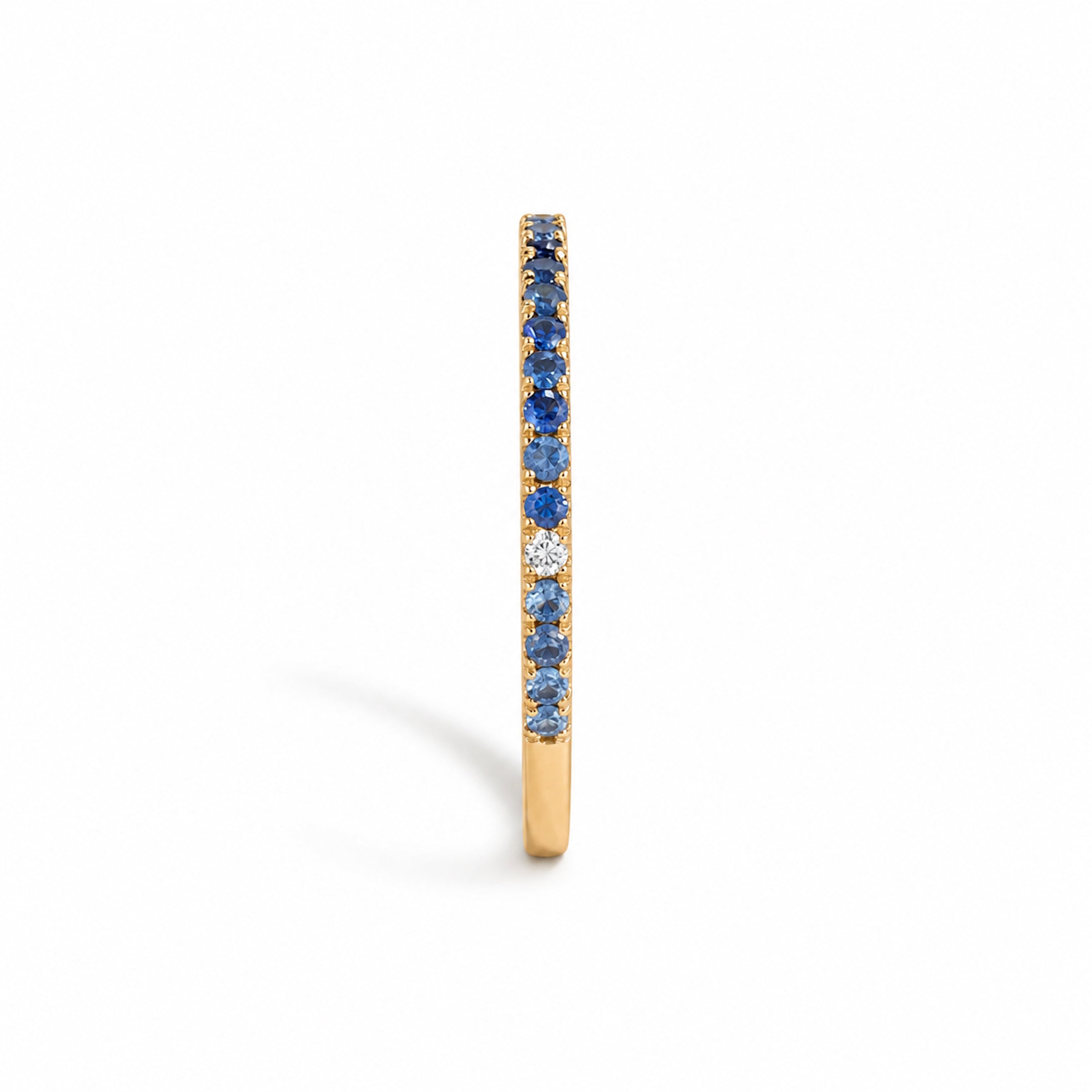 14k Stackable Band 20 Set Stones Ring
