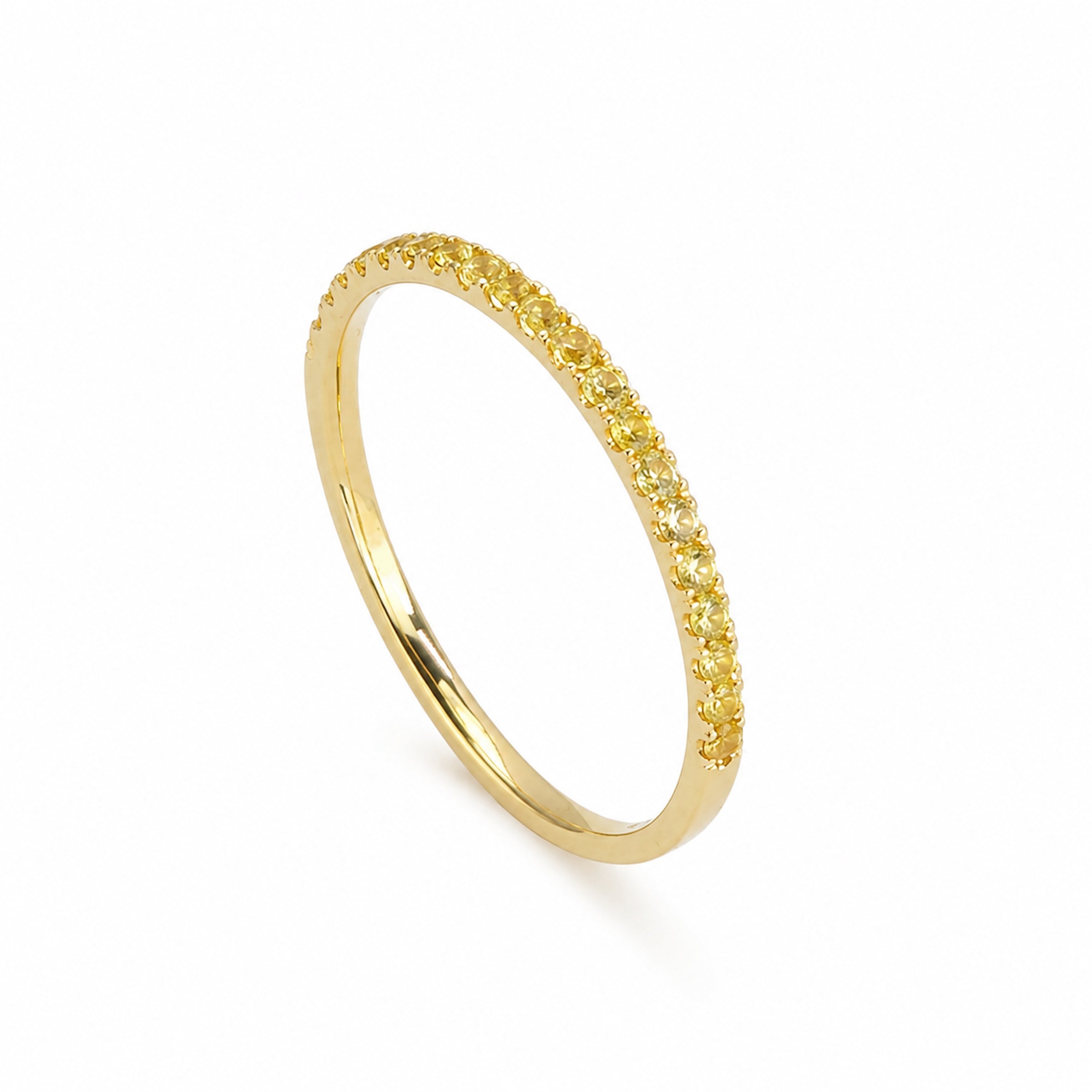14k Stackable Band 20 Set Stones Ring
