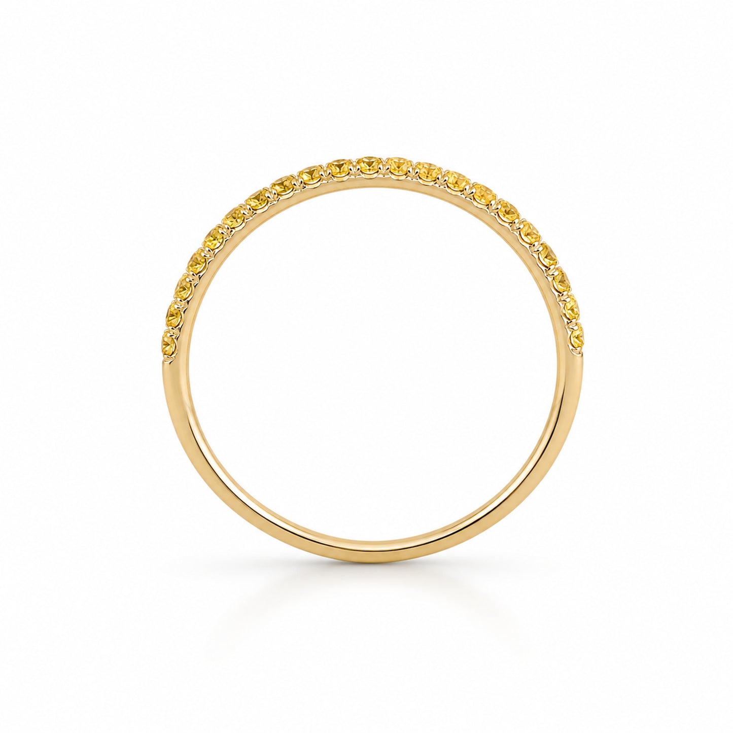 14k Stackable Band 20 Set Stones Ring