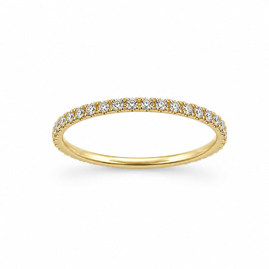 14k Stackable Band 40 Set Stones Ring
