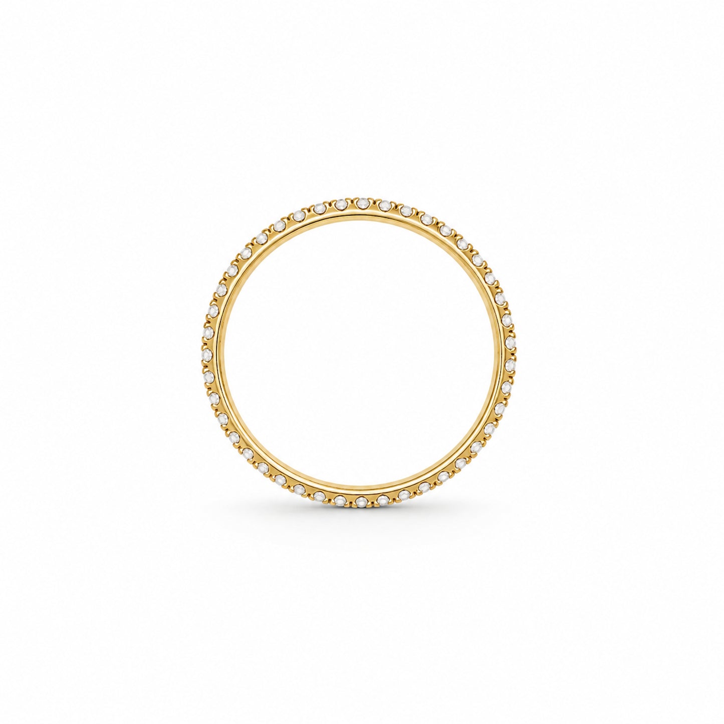 14k Stackable Band 40 Set Stones Ring