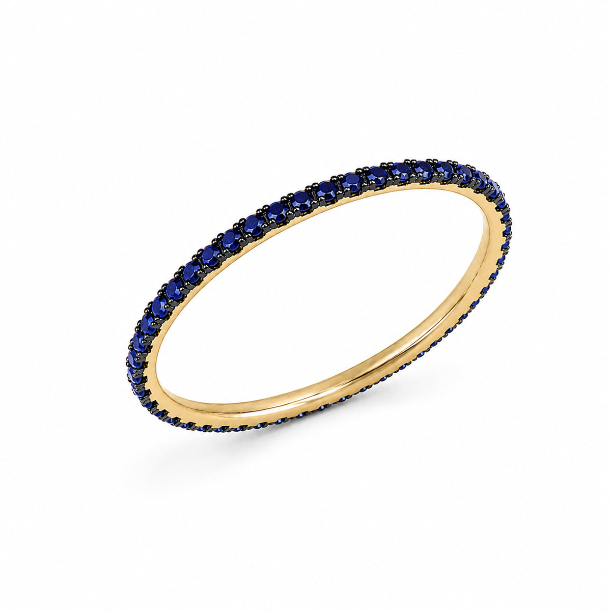 14k Stackable Band 40 Set Stones Ring