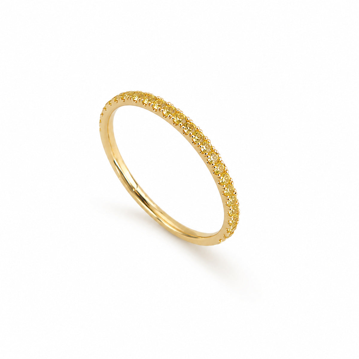 14k Stackable Band 40 Set Stones Ring