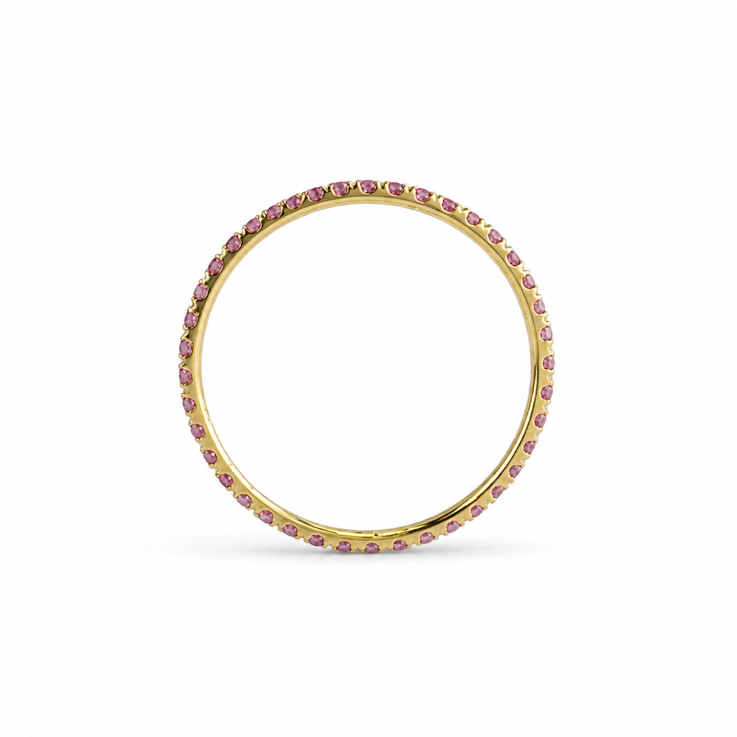 14k Stackable Band 40 Set Stones Ring