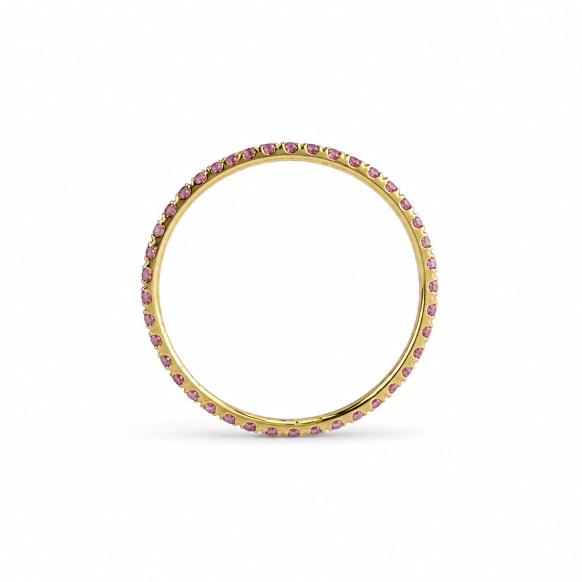 14k Stackable Band 40 Set Stones Ring