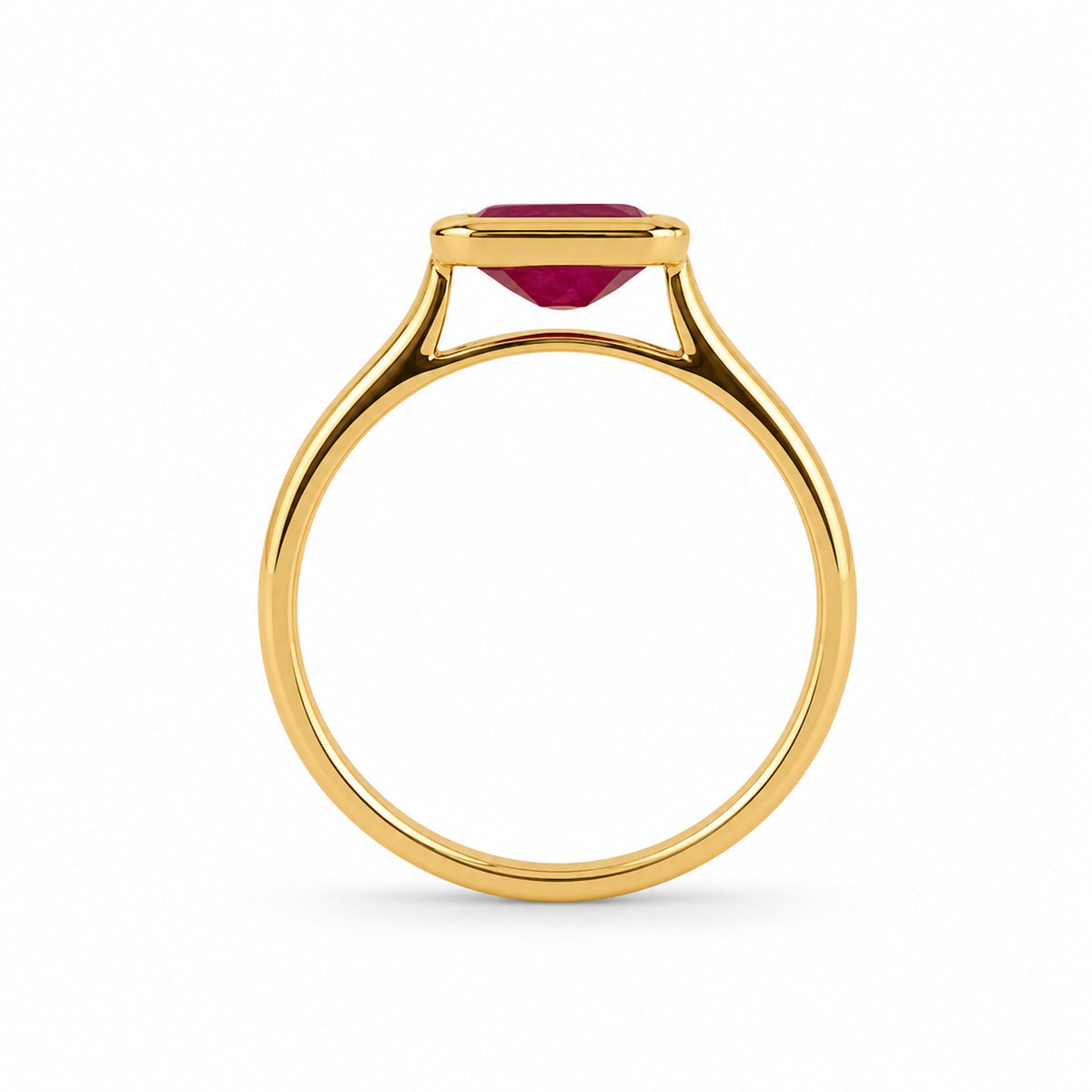 14k Octagon Bezel Precious Stone Ring