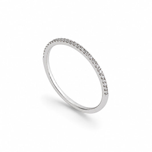 14k White Gold Stack Band Diamond Ring