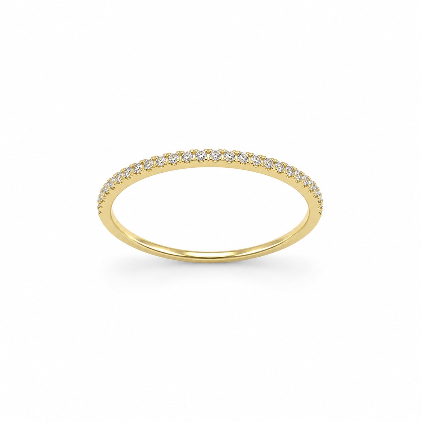 14k Stack Band Diamond Ring