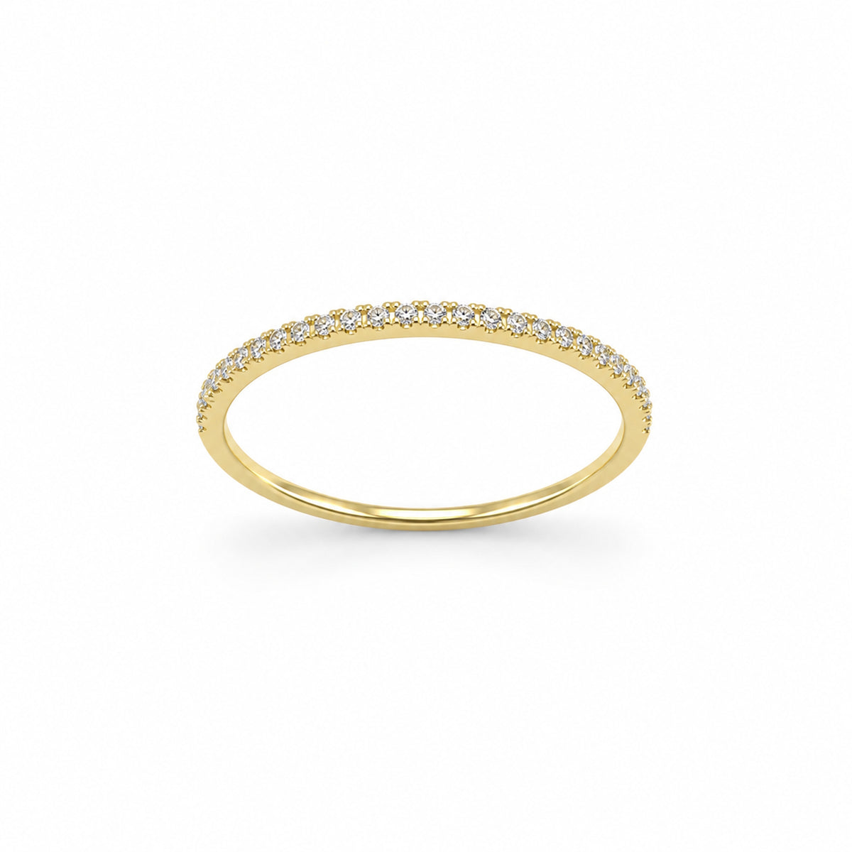 14k Stack Band Diamond Ring