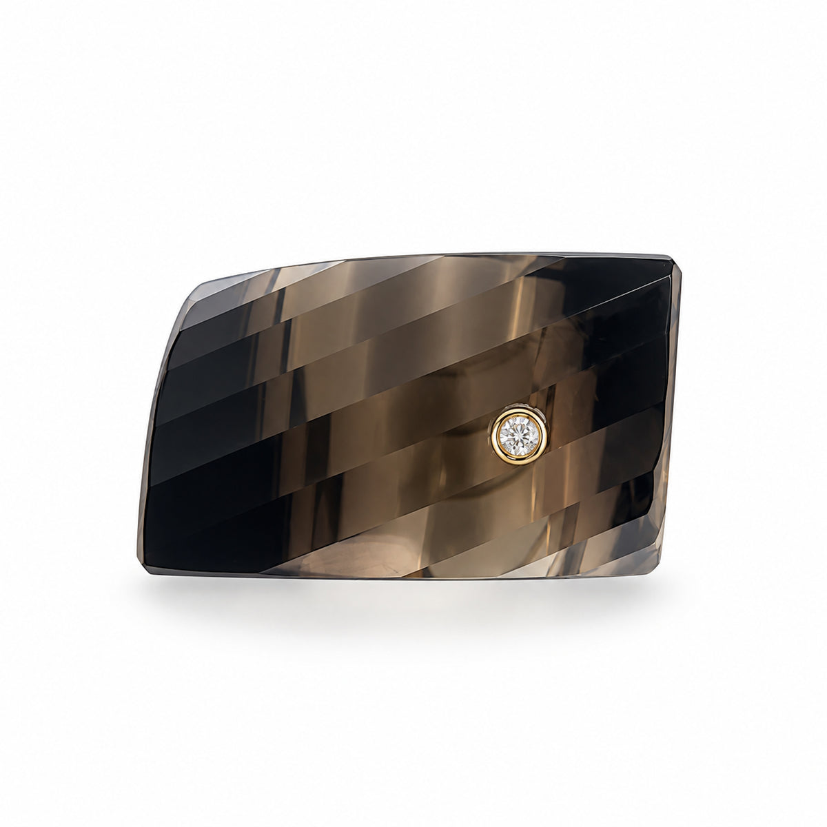14k Multi Stone Quartz & Diamond Fancy Cut Ring
