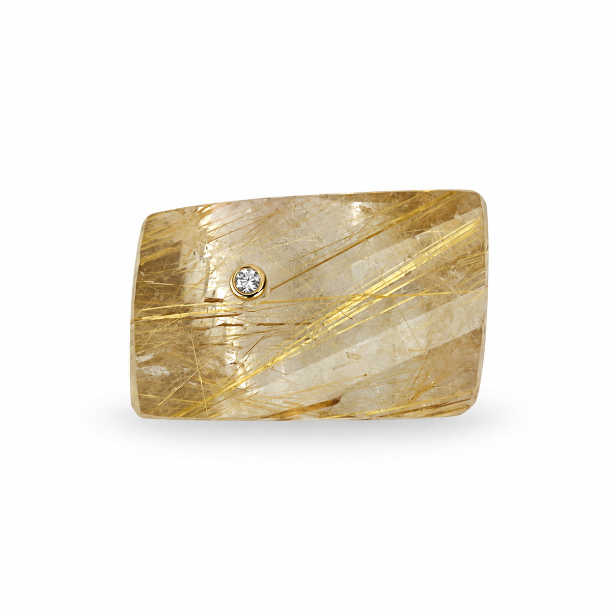 14k Multi Stone Quartz & Diamond Fancy Cut Ring