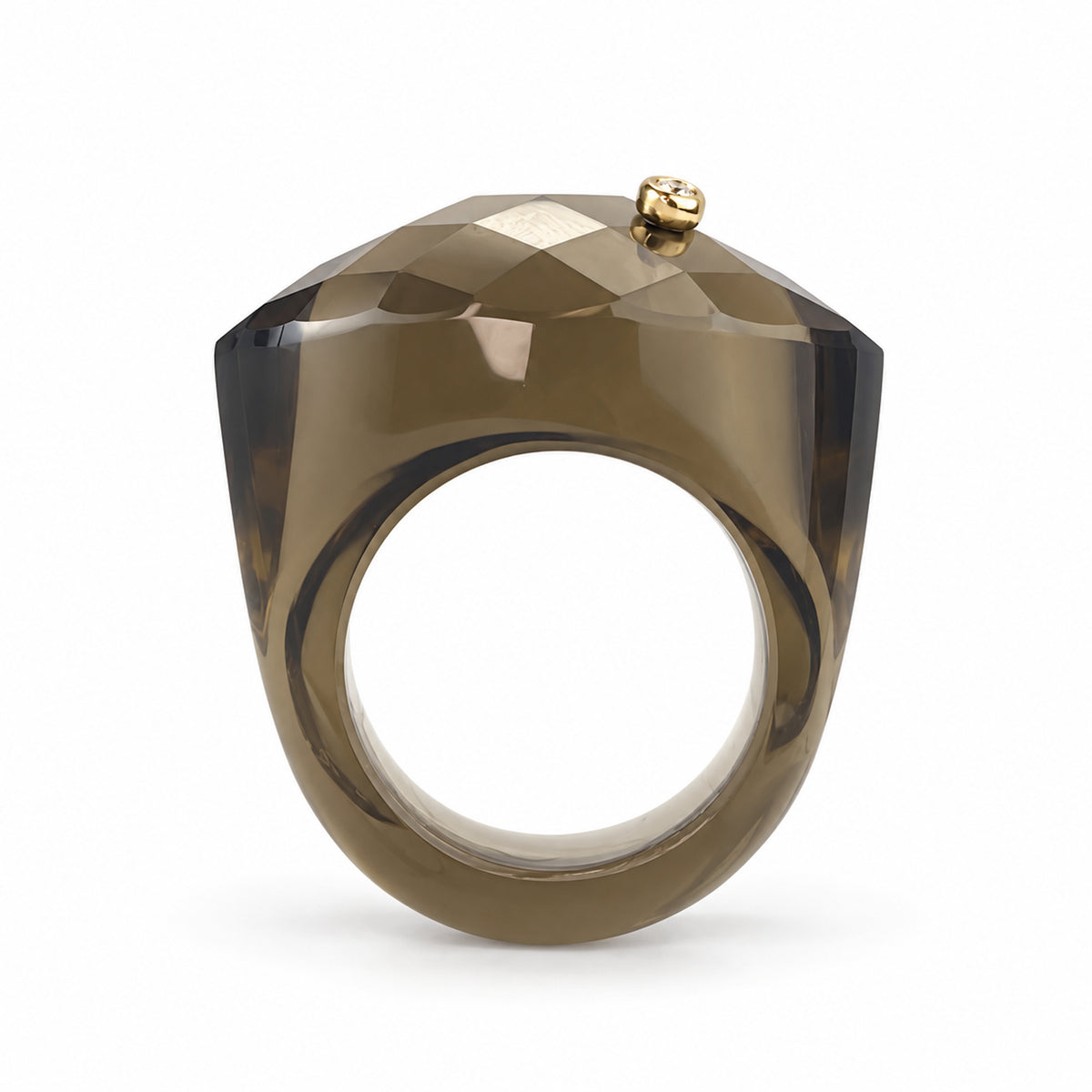14k Multi Stone Quartz & Diamond Fancy Cut Ring