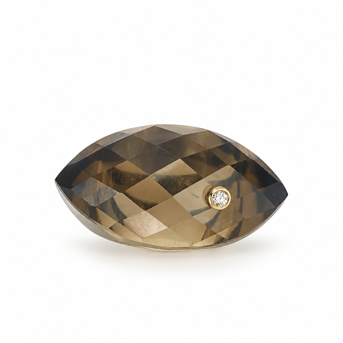 14k Multi Stone Quartz & Diamond Fancy Cut Ring