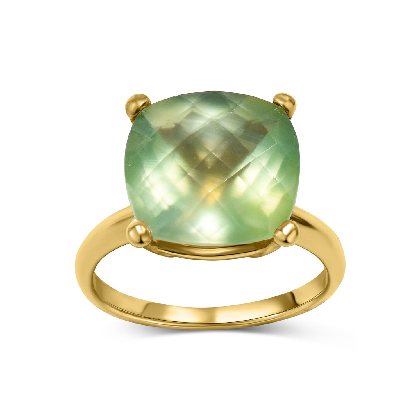 14k Prehnite Ring