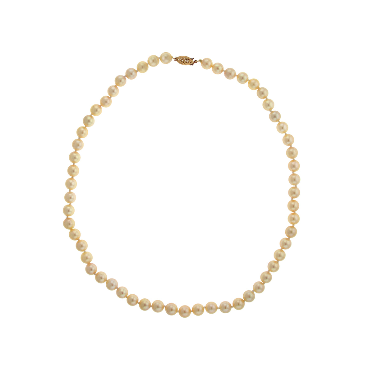 14k Golden Japanes Akoya Cultured Pearl Necklace 18"