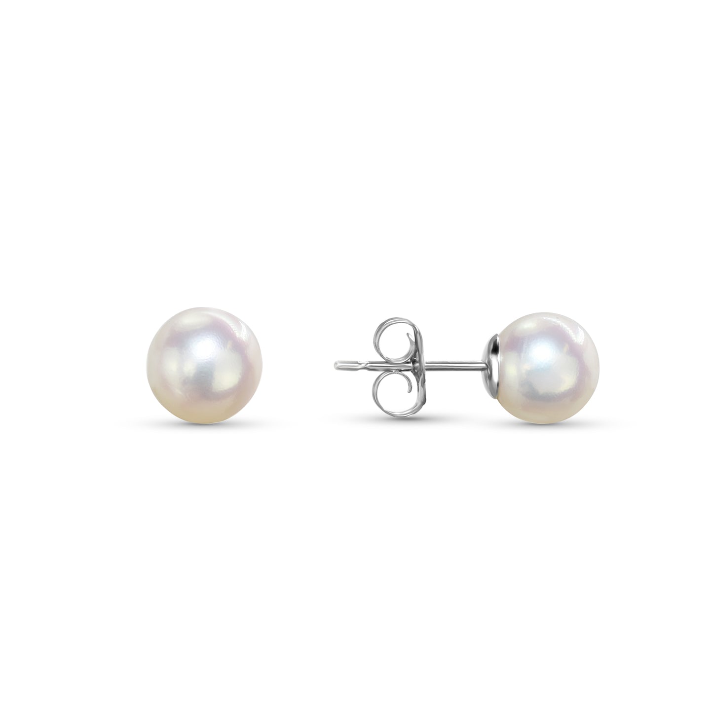 14k White Gold Cultured Pearl Stud Earring