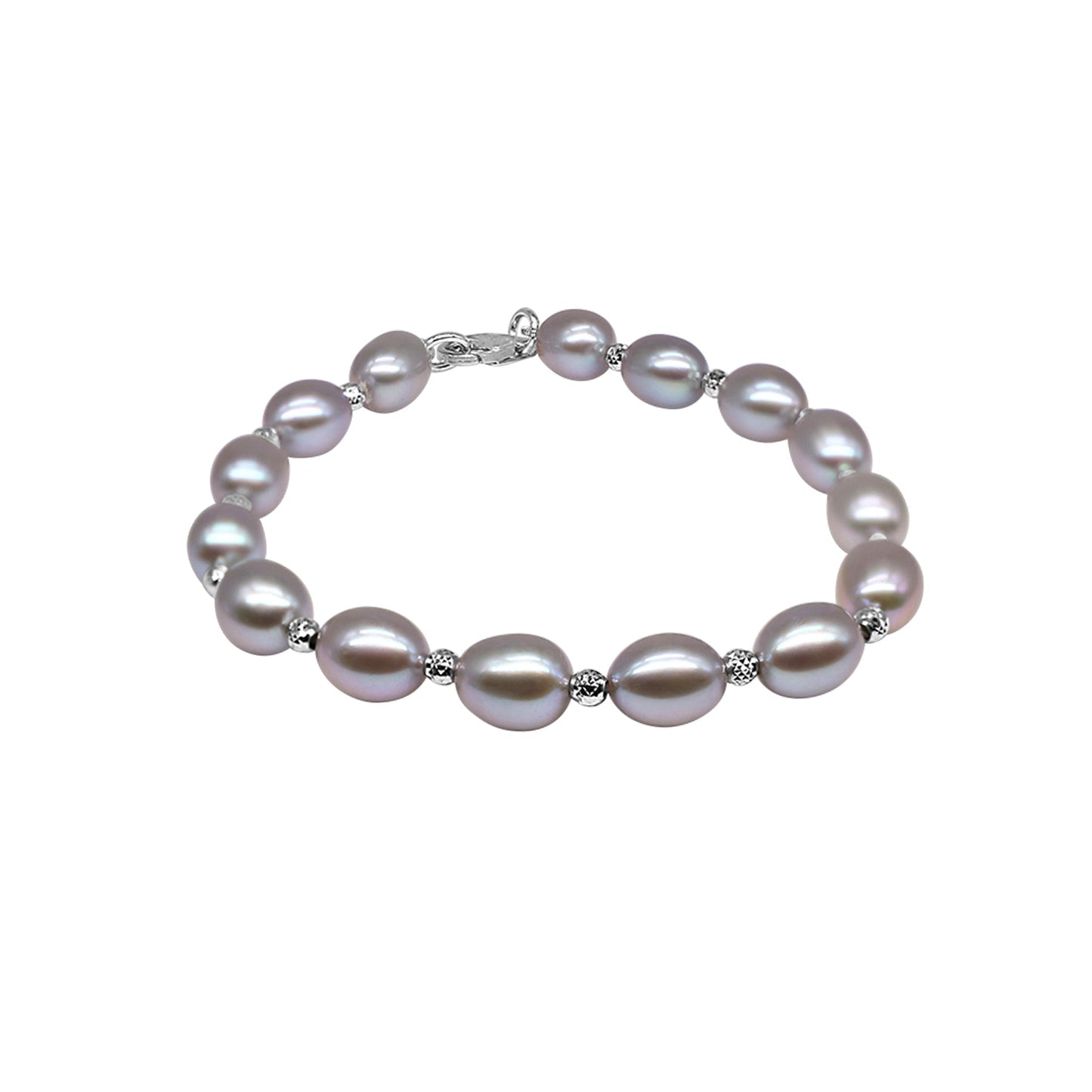 Sterling Silver Grey Pearl Bracelet 7.5" freeshipping - Jewelmak Shop