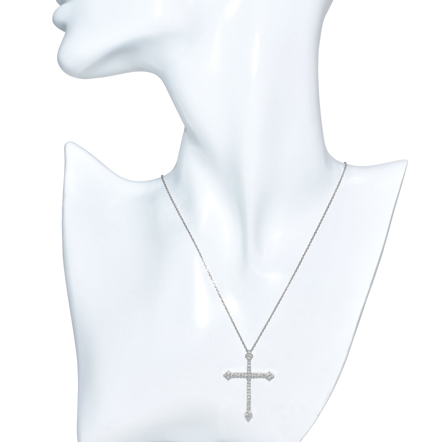 Sterling Silver Cubic Zirconia Cross Pendant Necklace