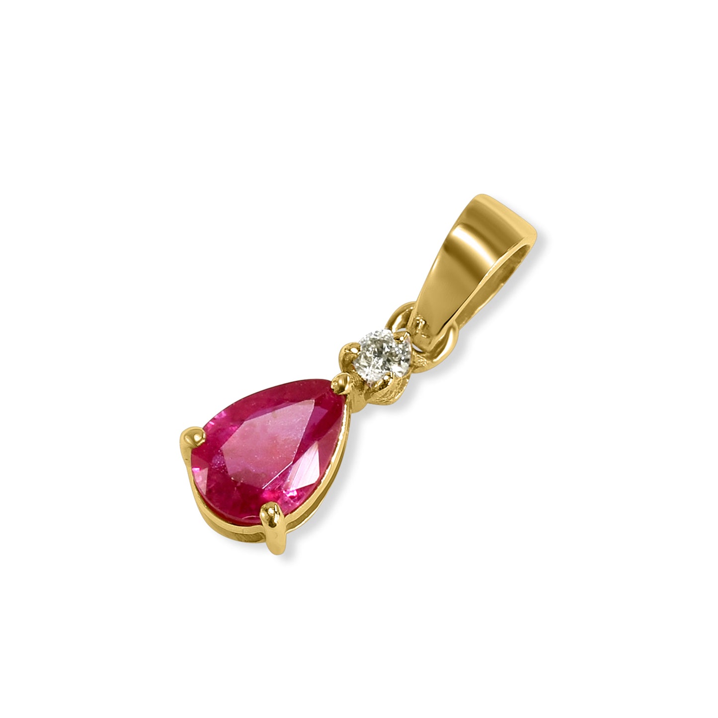 18k Ruby PS Diamond Earring/Pendant/Ring Set
