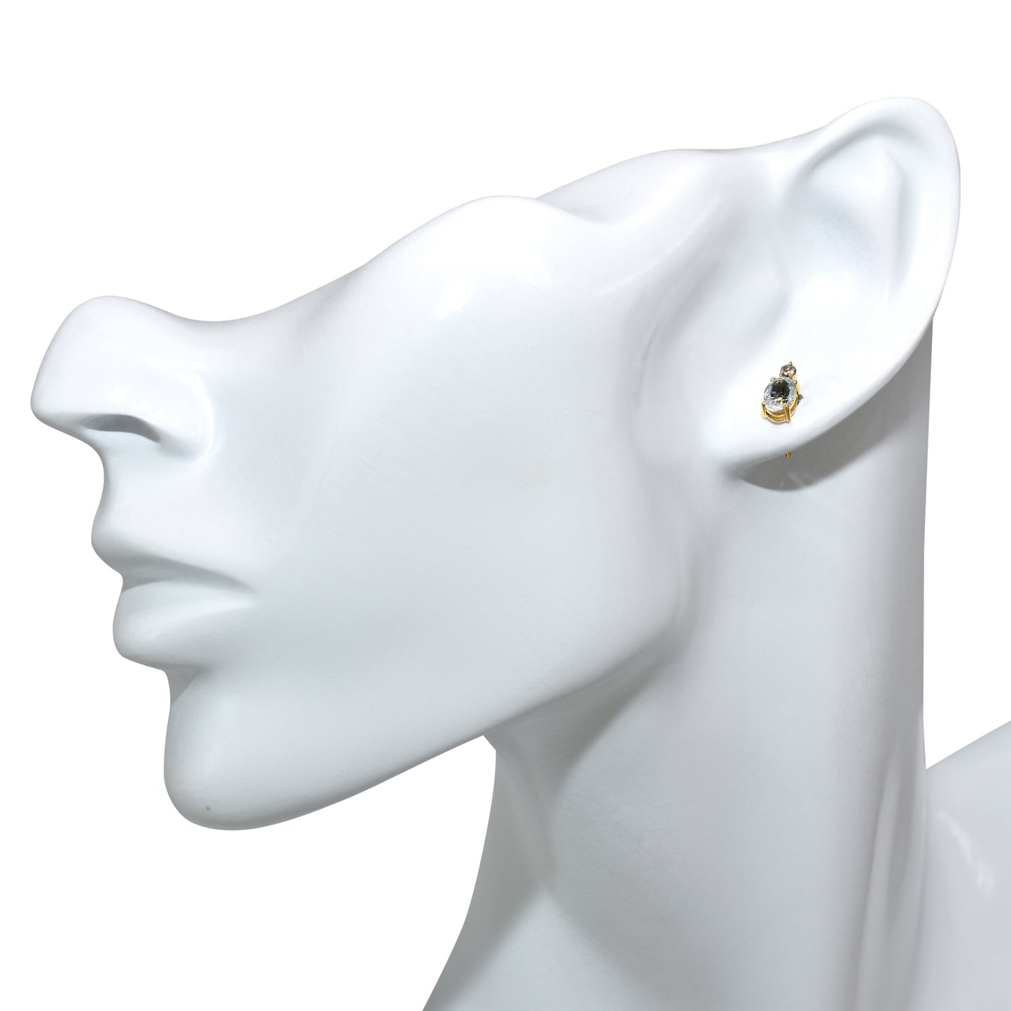 18k Aqua Oval Diamond Earing/Pendant/Ring Set