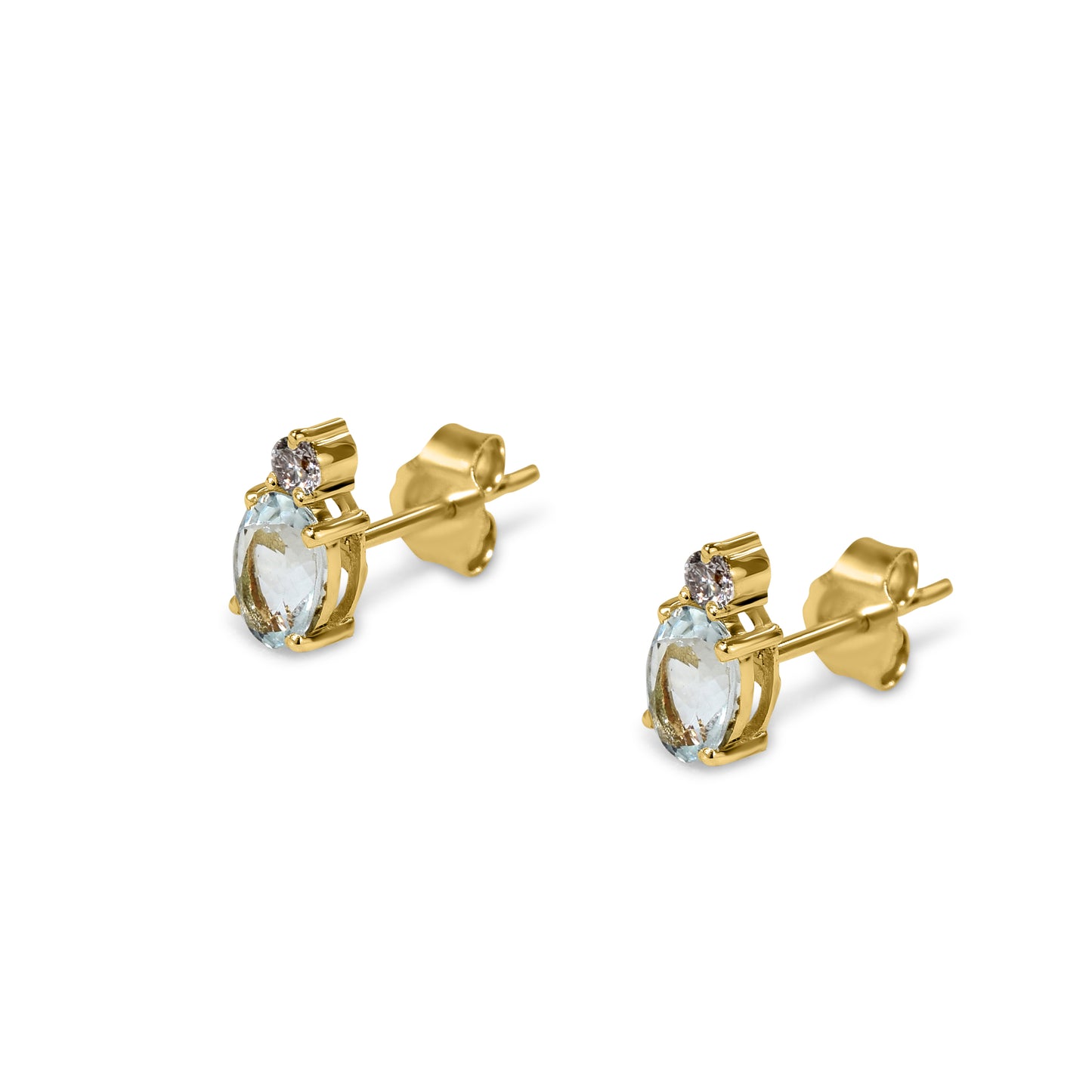 18k Aqua Oval Diamond Earing/Pendant/Ring Set