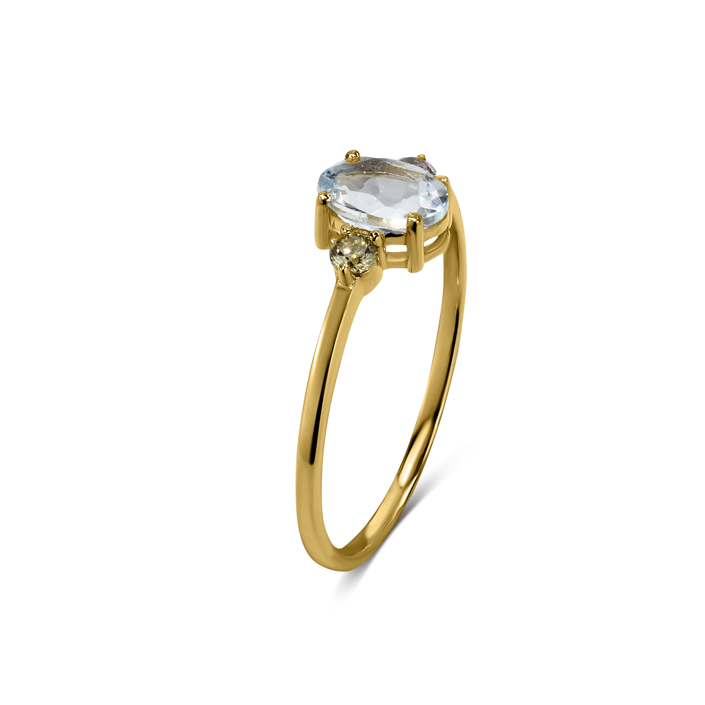 18k Aqua Oval Diamond Earing/Pendant/Ring Set