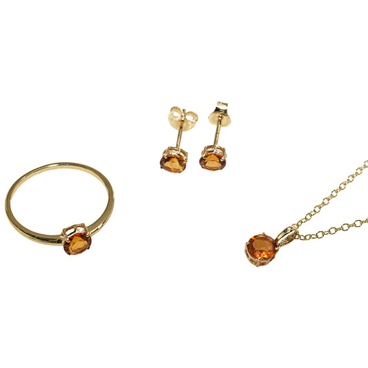 18k Citrine Round Set