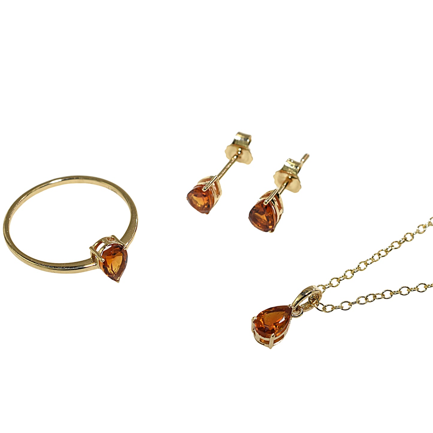 18k Citrine Drop Shape Set