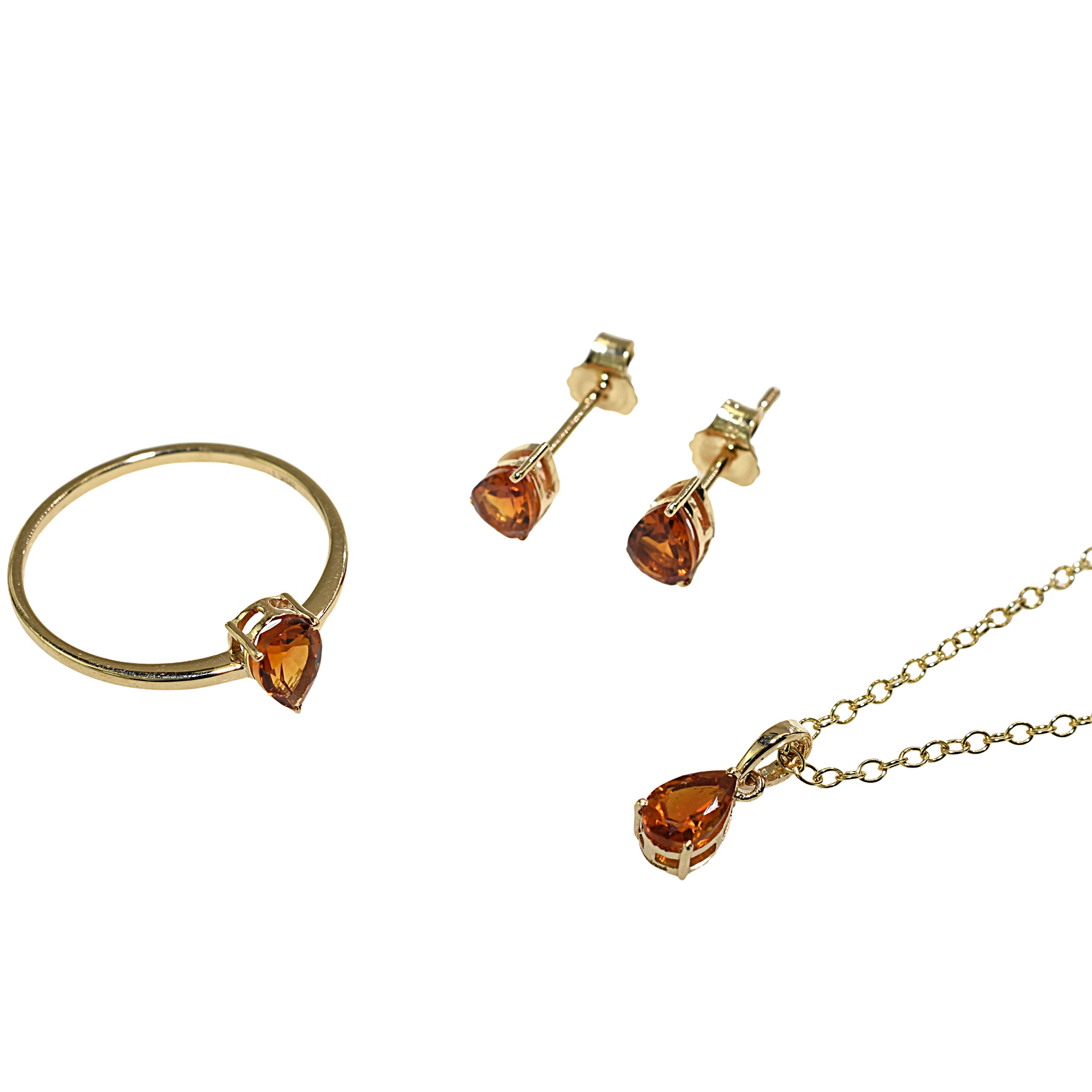 18k Citrine Drop Shape Set