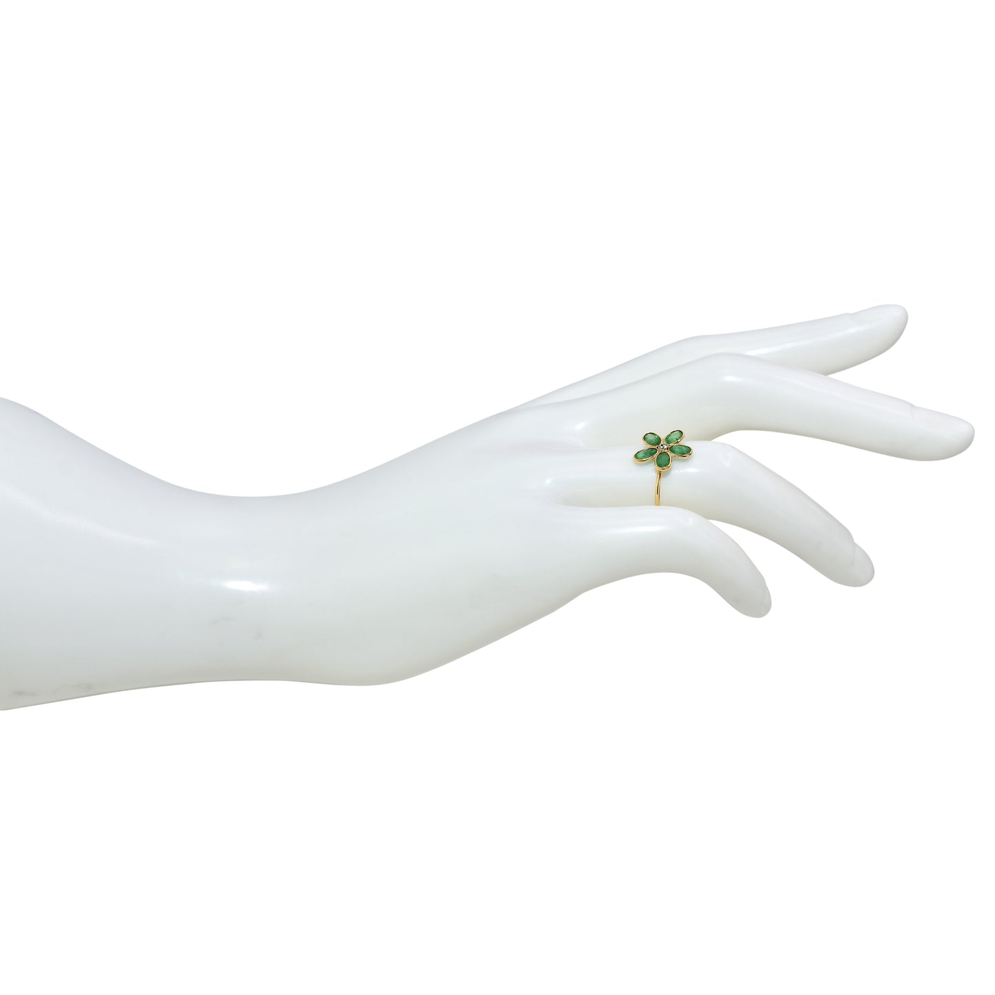 18k Emerald Diamond Flower Set