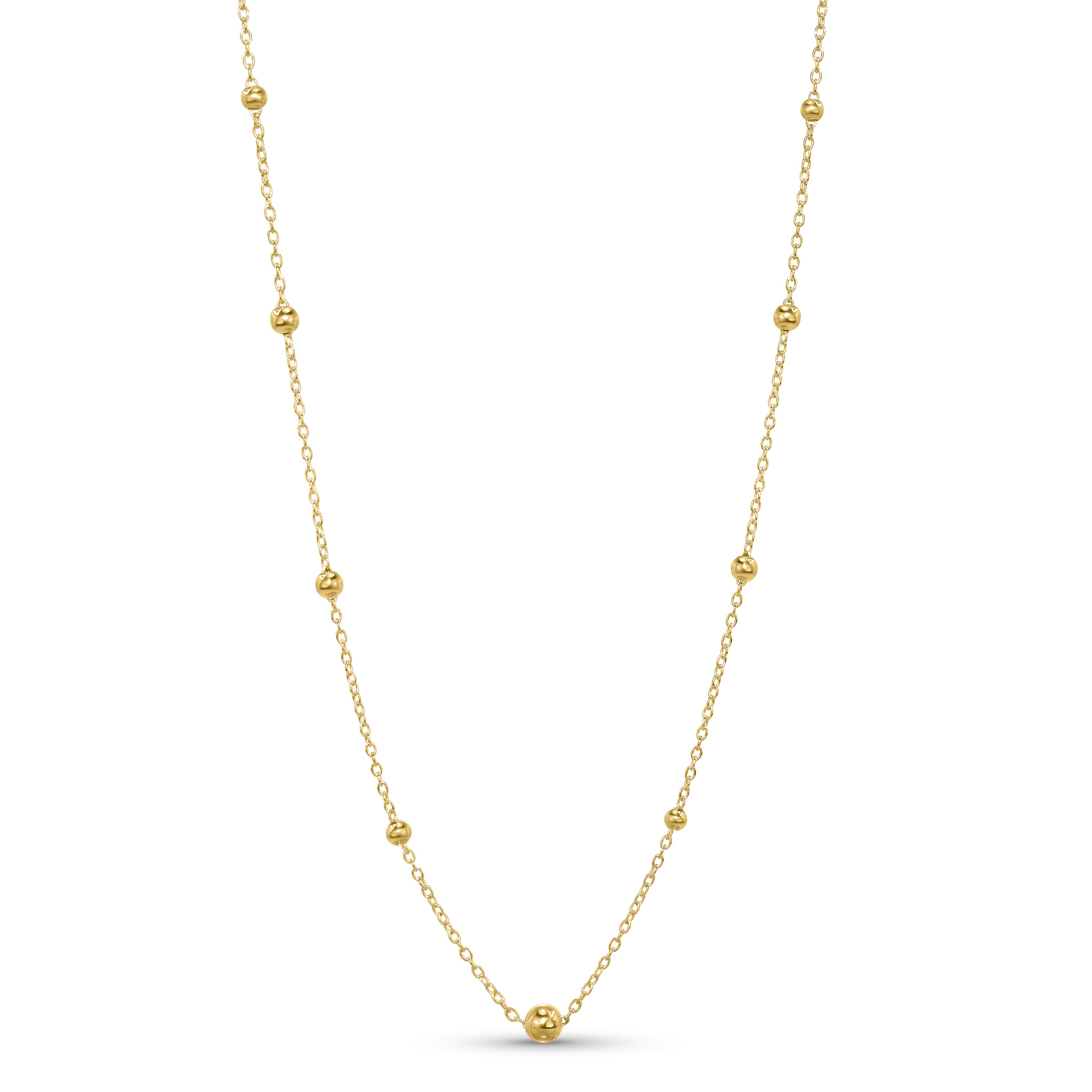 Séchic 18k Bead Station Necklace 3.5-5mm