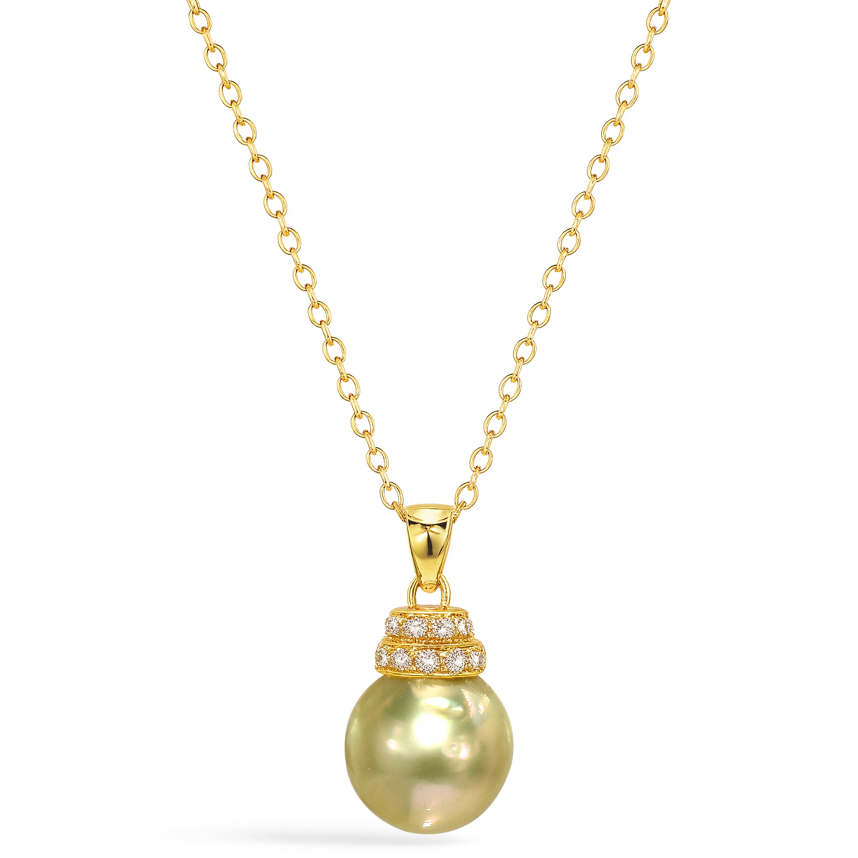 18k Golden SSP Diamond Pendant Necklace