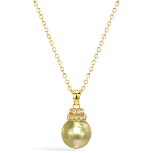 18k Golden SSP Diamond Pendant Necklace