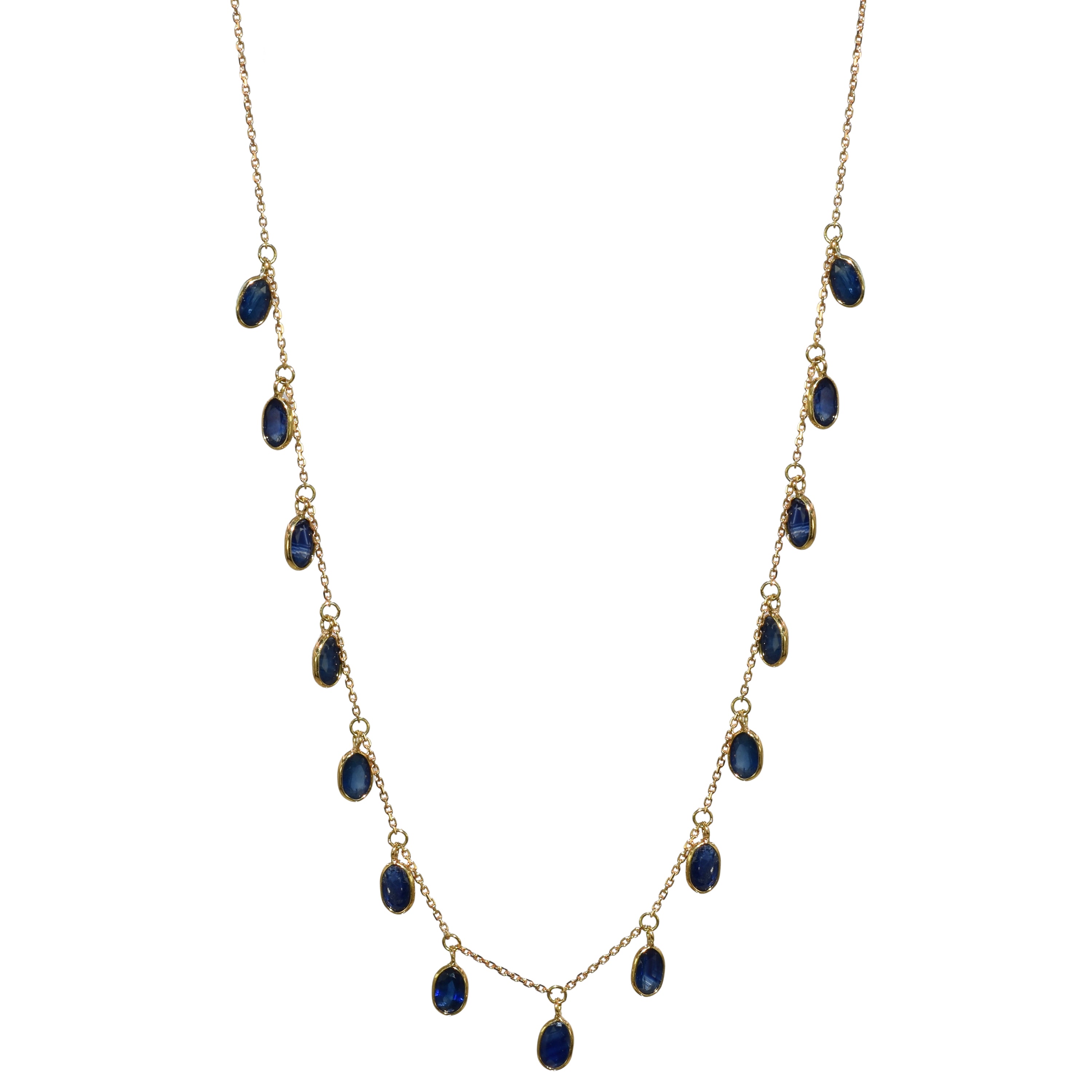18k Pear Shaped Sapphire Necklace