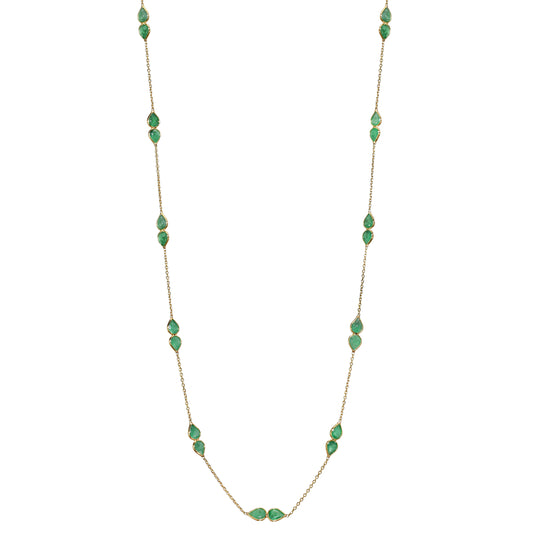 18k Emerald Oval Cut Necklace
