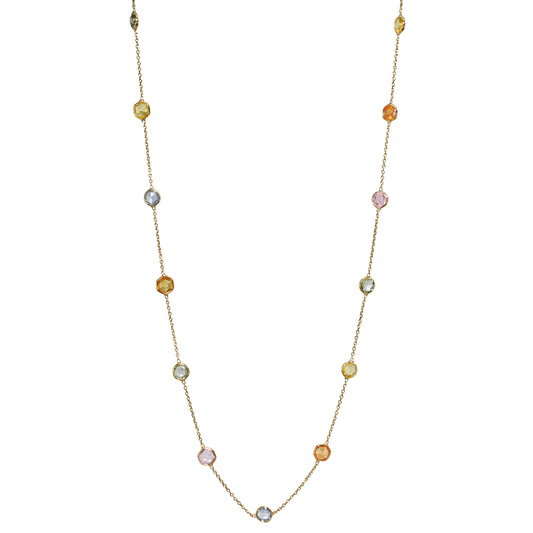 18k Multi Sapphire Multi Shape Necklace