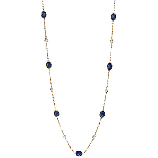 18k Sapphire Diamond Multi Shape Necklace